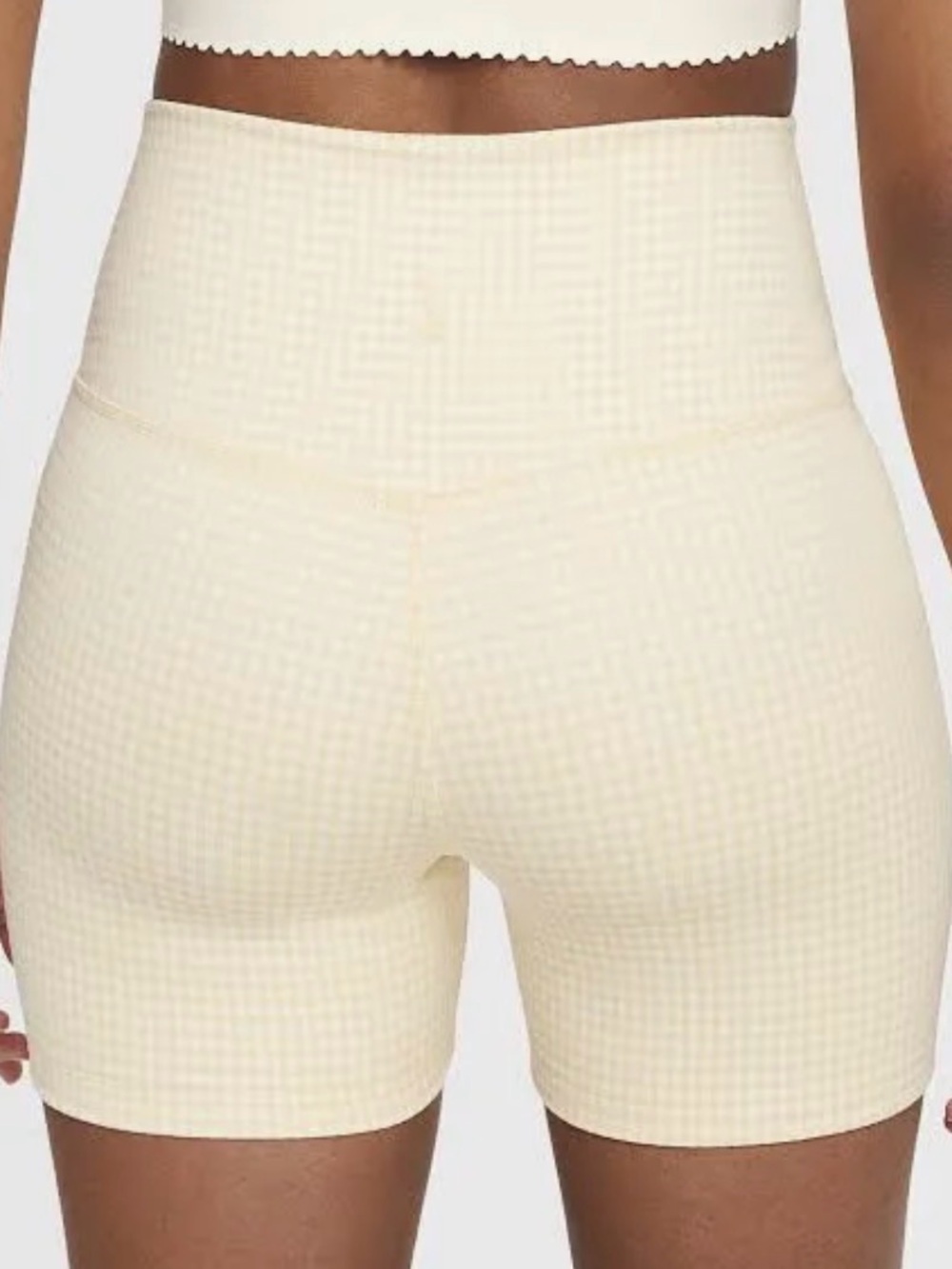 Nike Yellow Gingham Cross-Back Crop Top & High-Waist Shorts Set - Picture 12 of 15